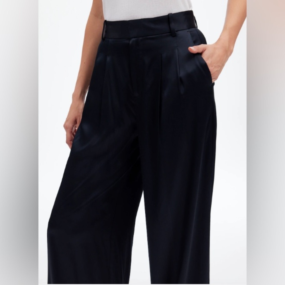 Madewell Harlow Superwide Satin Trouser Pant - Picture 2 of 12